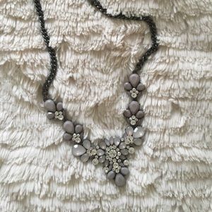 Grey and Black Bib Necklace